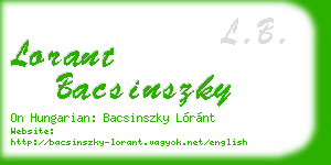 lorant bacsinszky business card